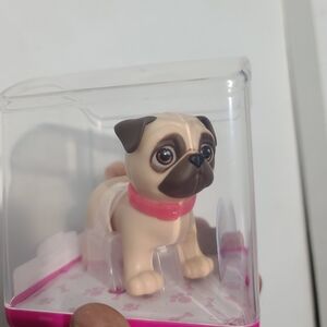 Adorable Pug Action Figure with Pink Collar